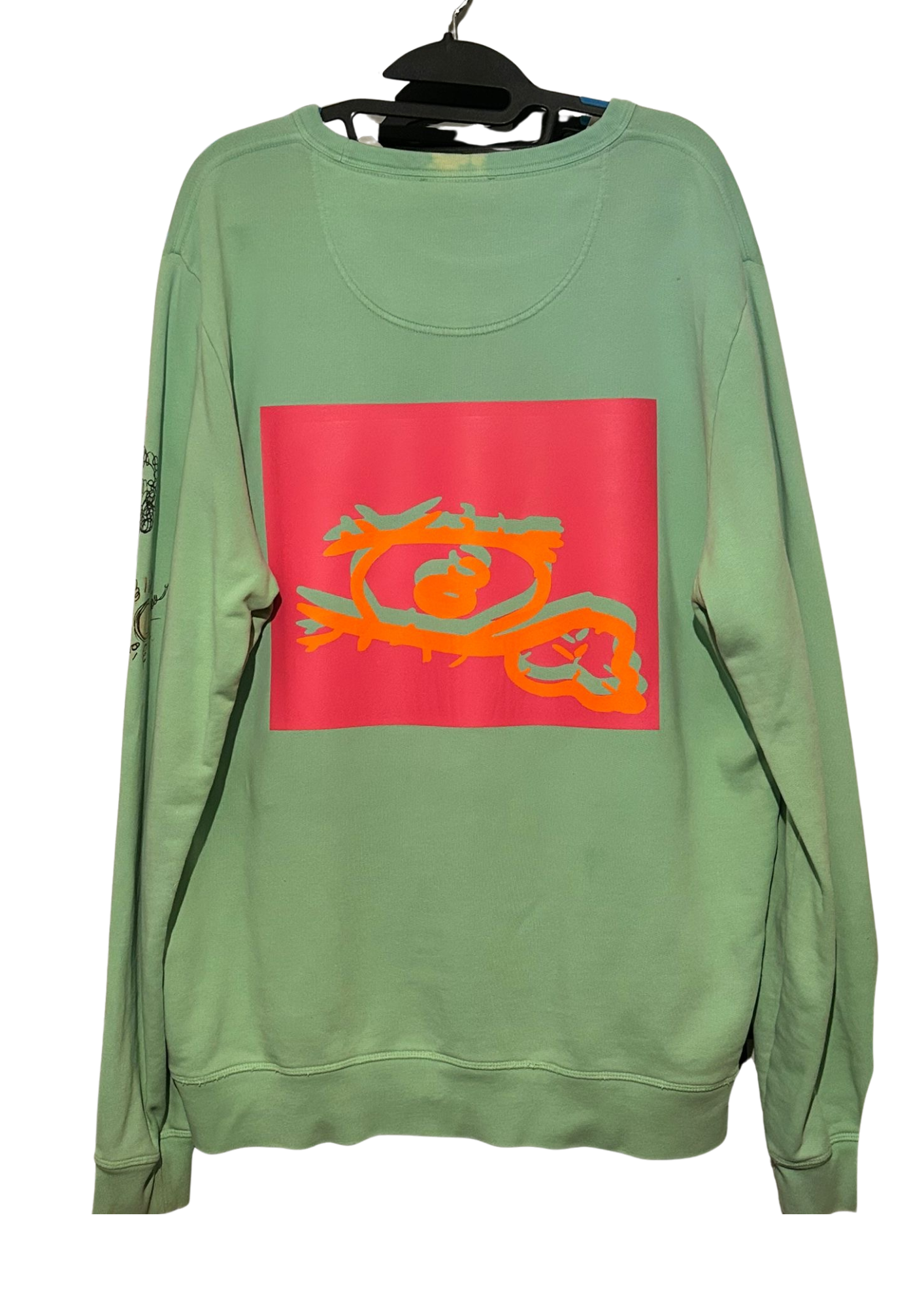 Green printed crewneck